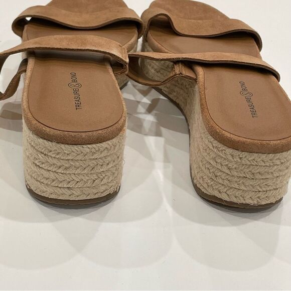 Suede Tan Brown Wedge Sandals, Treasure & Bond, Size 9 - Picture 6 of 9